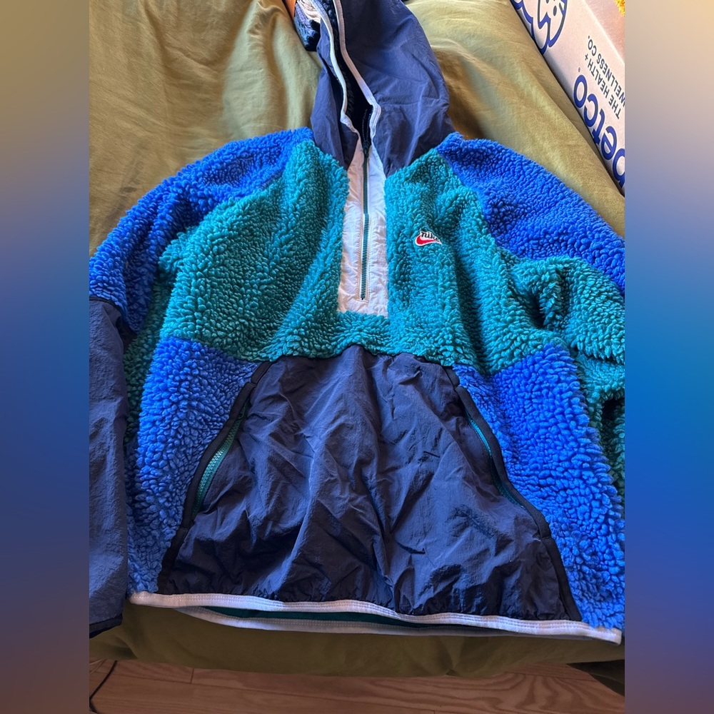 Sherpa Fleece Hoody Anorak Hoodie Model No.  Multicolor NIKE